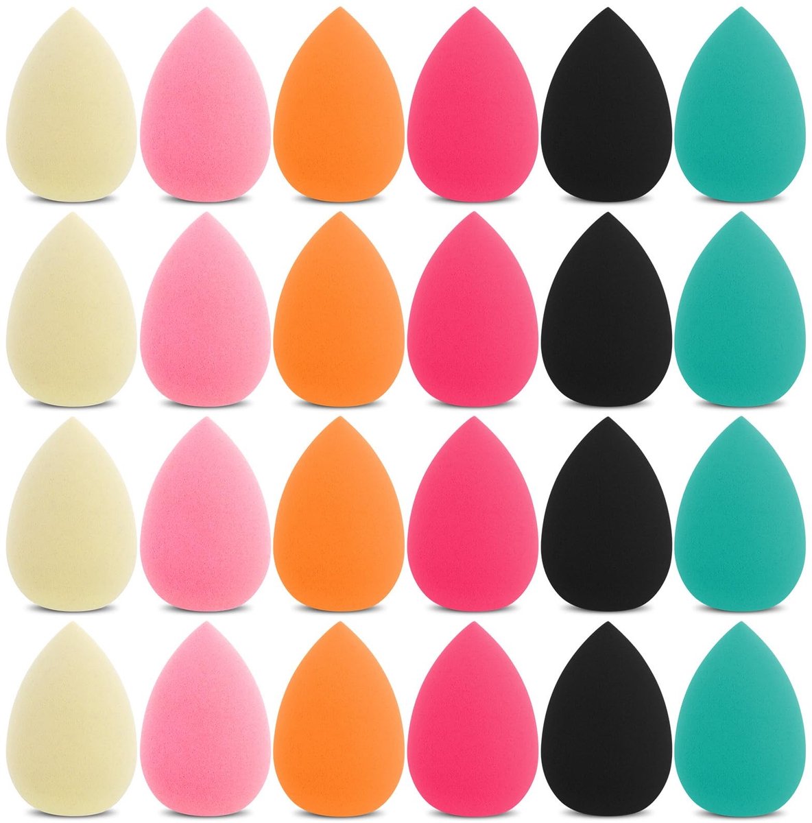 Dailygoods- Make-upspons 24 Stuks - Mini Make-upsponsjes - Hydrofiel/Latexvrij - Voor Droog/Nat Gebruik - Herbruikbaar - 3,3 × 2 cm - Make-upblender