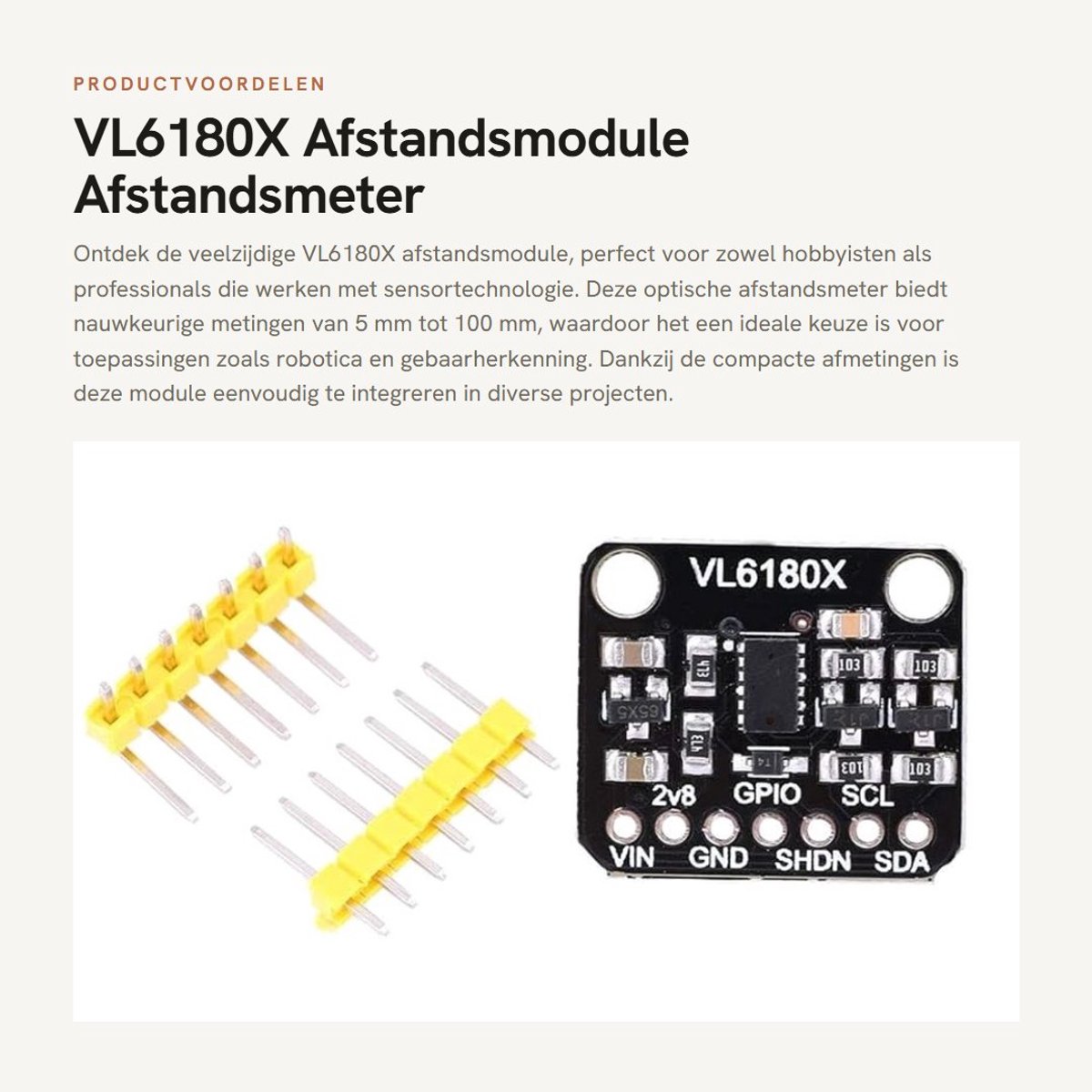 Dailygoods- Afstandsmeter Optische Sensor - Afstandsmeter Module - I2C Communicatie - Ingangsspanning 3-5V - 1 x Sensor - Gebaarherkenning - Afstandssensor
