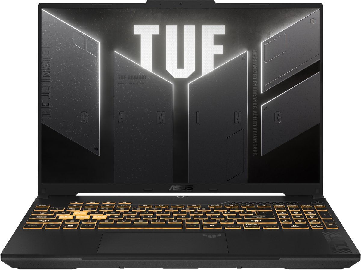 ASUS TUF Gaming F16 FX607VJR-TU289W Intel Core 5 205H Laptop 40,6 cm (16") WUXGA 16 GB DDR5-SDRAM 512 GB SSD NVIDIA GeForce RTX 3050 Wi-Fi 6 (802.11ax) Windows 11 Home Nederlands Grijs