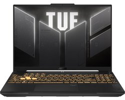 ASUS TUF Gaming F16 FX607VJR-TU289W Intel Core 5 205H Laptop 40,6 cm (16") WUXGA 16 GB DDR5-SDRAM 512 GB SSD NVIDIA GeForce RTX 3050 Wi-Fi 6 (802.11ax) Windows 11 Home Nederlands Grijs