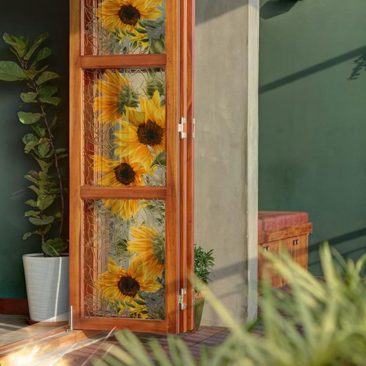 Dailygoods - Decoratieve Raamfolie met Bloemenpatroon voor Interieur