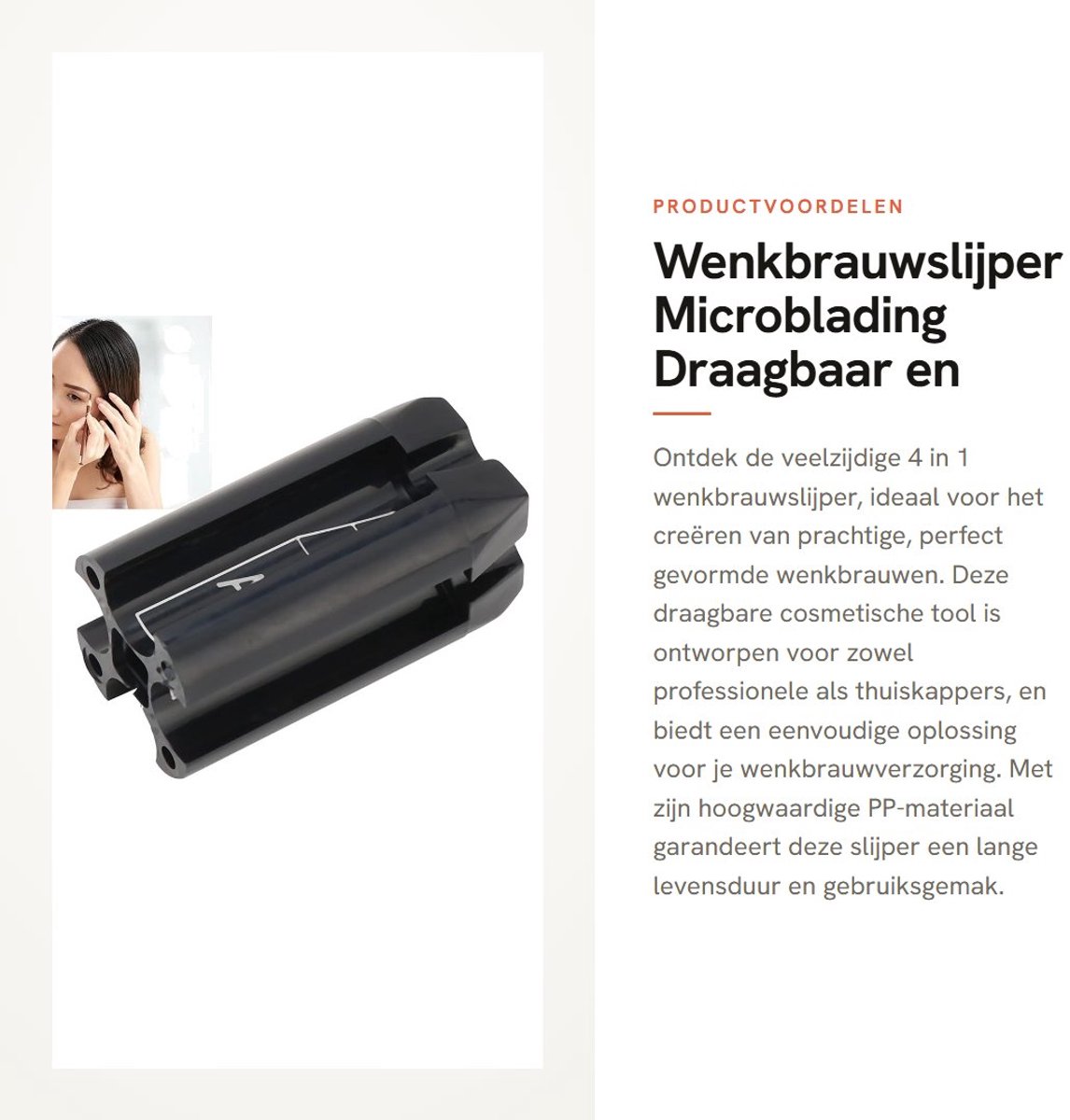 Dailygoods- Wenkbrauwslijper 4 in 1 - Draagbare Puntenslijper - Microblading Hulpgereedschap - Cosmetische Tools - Hoogwaardig PP-materiaal - Duurzaam en Stabiel - Make-up Slijper