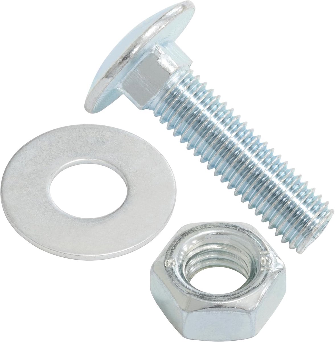 Set van 10 slotbouten M10x40 mm/sluitringen en moeren M10 / van verzinkt staal/voor bevestiging en assemblage