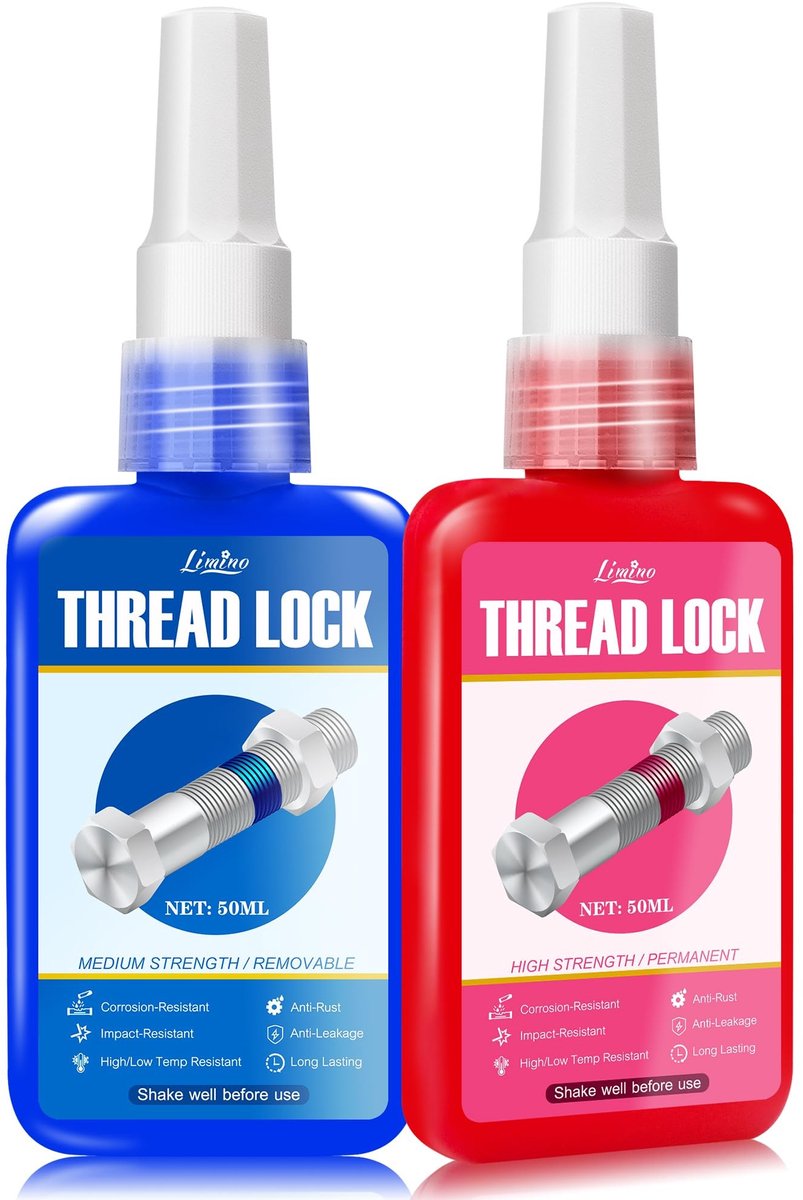 Omgoods - Medium en Hoge Sterkte Schroeflijm Set van 50 ml