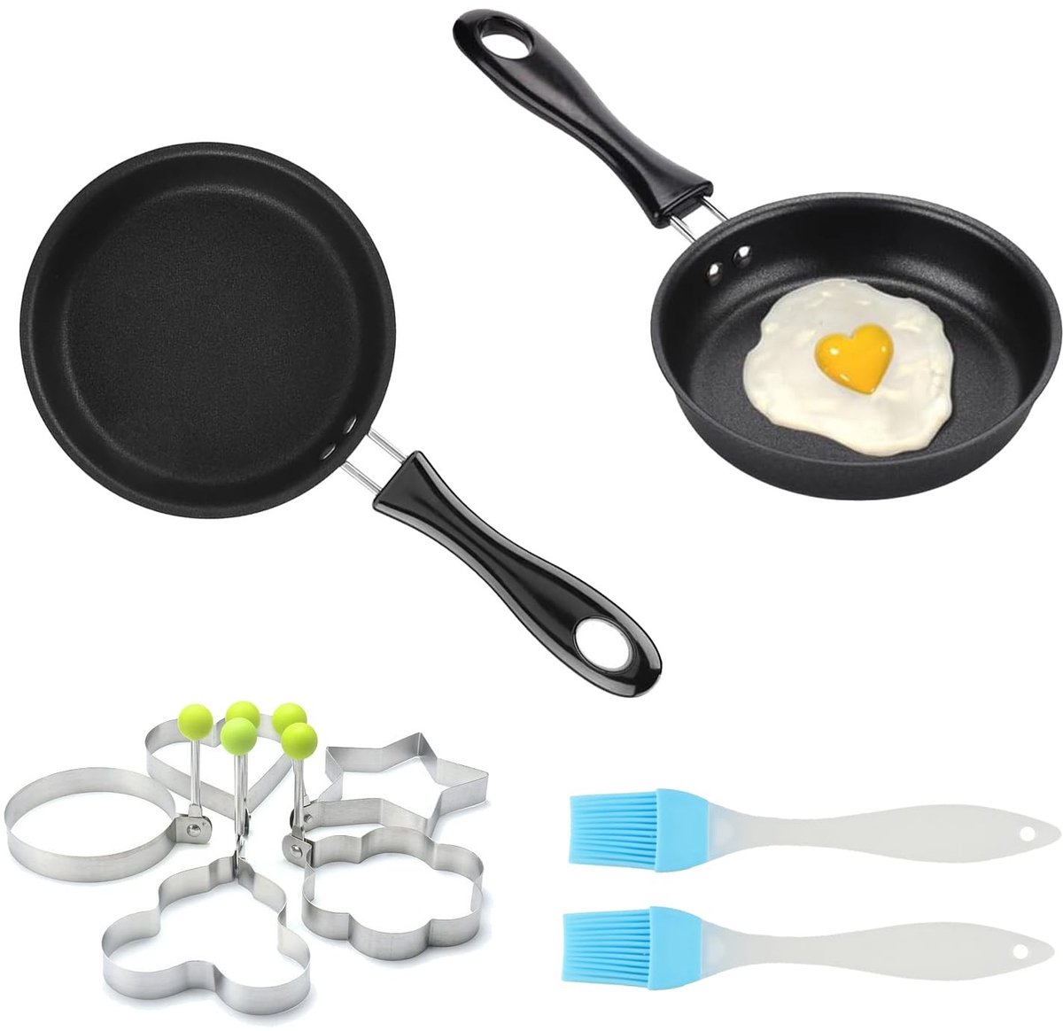 Omgoods - Set van 2 Mini Koekenpannen voor Inductiekookplaat