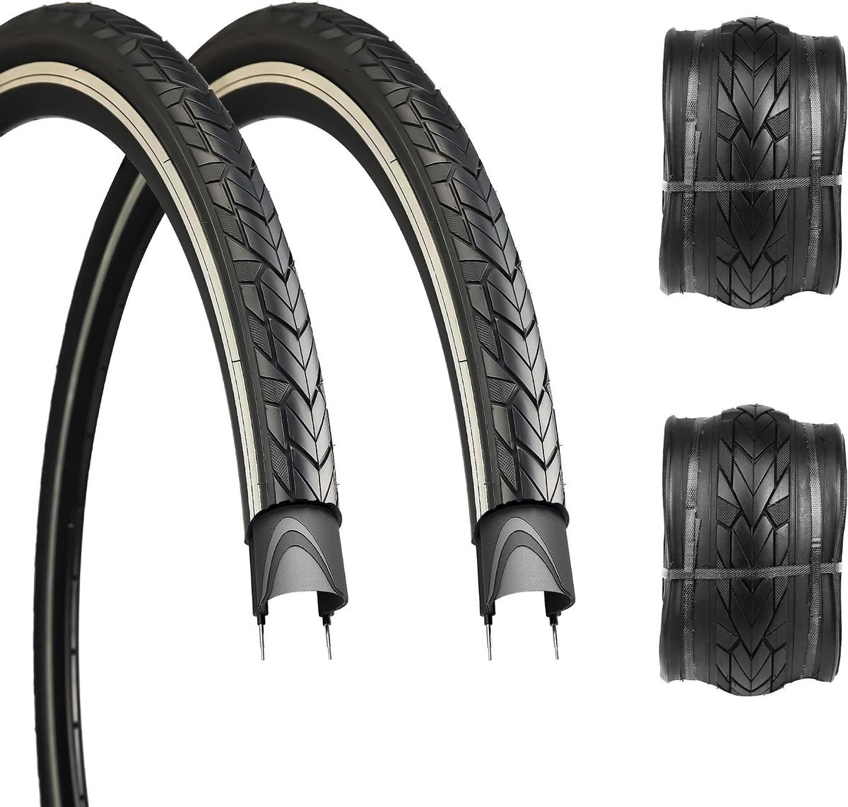 Fietsbanden - Draadbanden buitenband - Veilig Fietsen - 3mm lekbescherming - 700x35c - Zwart