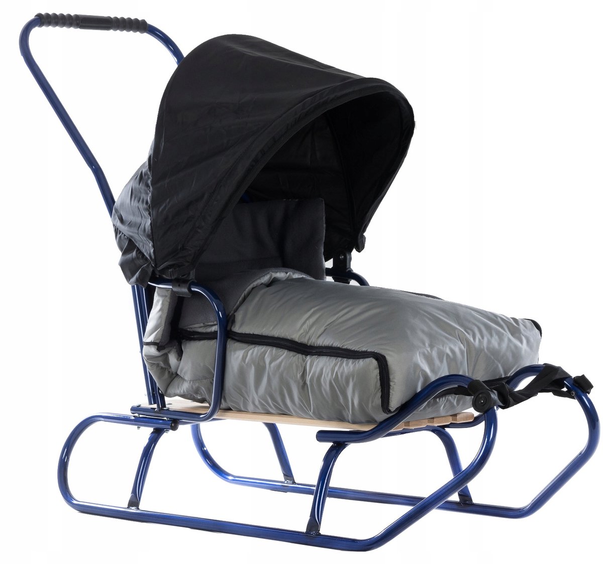BLACKLINE slee met slaapzak, rugleuning, duwstang en kap