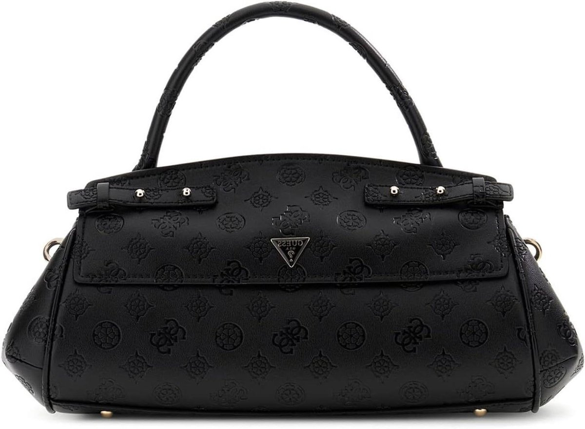 Dames handtas - Schoudertas - Dagelijks gebruik - Reliëf logo patroon - 38 x 18 x 11 cm - Zwart