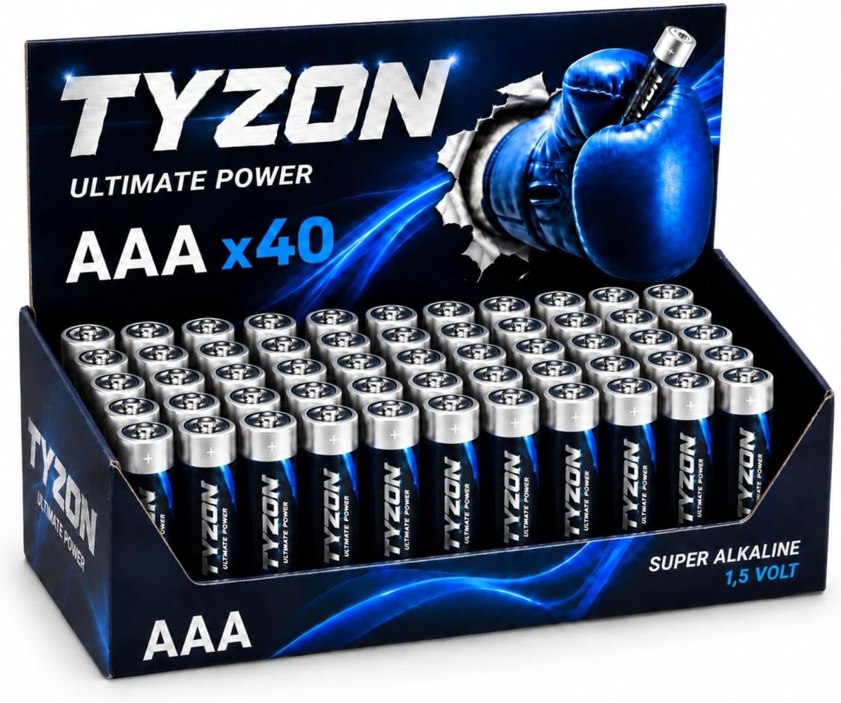 AAA Alkaline Batterijen - 1,5 V - 40 stuks - Compact Ontwerp - Voor Dagelijks Gebruik