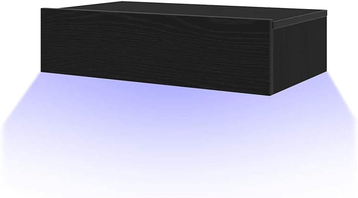 Tv-meubel - Mediabuffet Kast - Entertainment Opslag - Geïntegreerde LED-verlichting - 60 cm Breed - Zwart Eiken