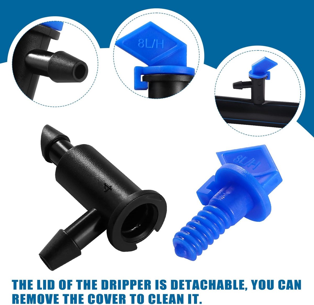 60 Stuks 2GPH 8l/hr Irrigatie Vlag Dripper, Emitter Sprinkler en Drip Irrigation Drippers voor Tuin en Plantenverzorging