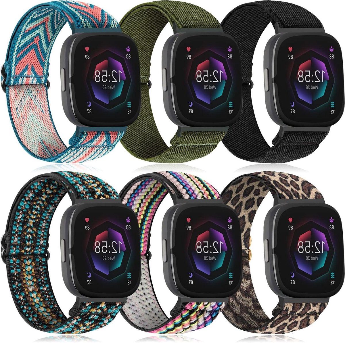 Nylon Band - Sportpolsband - Dagelijks Gebruik - Ademend Zacht Materiaal - Verstelbaar - Meerdere Kleuren