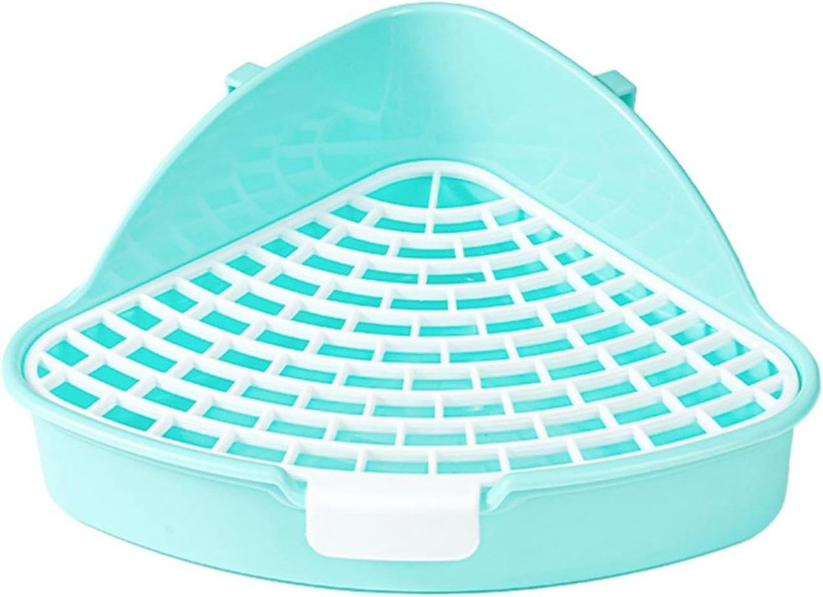 Huisdier Toilet Pot - Knaagdier Toilet - Hygiënisch Houden - Anti-spat Ontwerp - 24.8 x 20.5 x 10.5 cm - Blauw