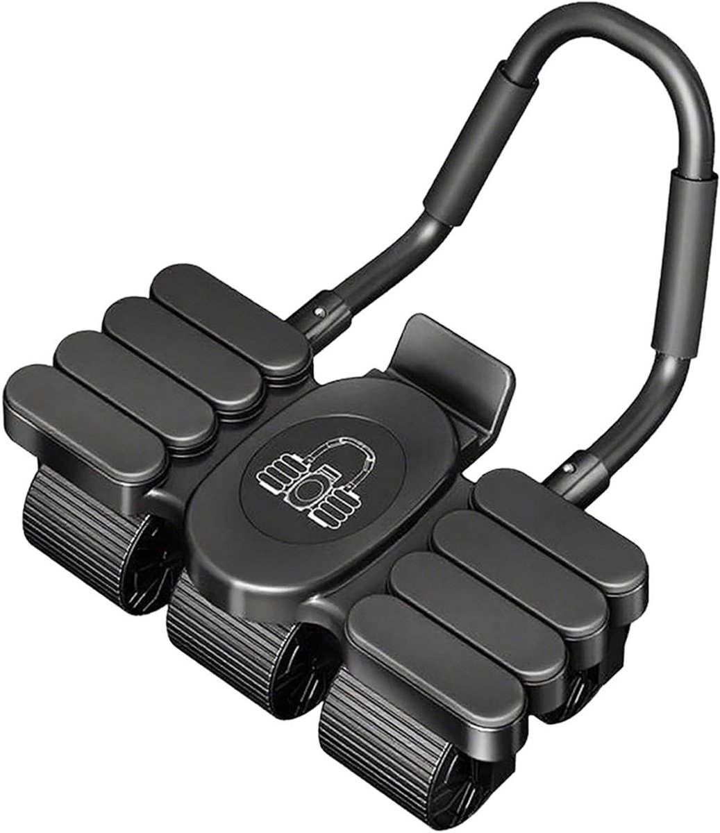 Buikspierroller - Core trainer - Kracht training - Automatische terugvering - 39x20x11cm - Zwart