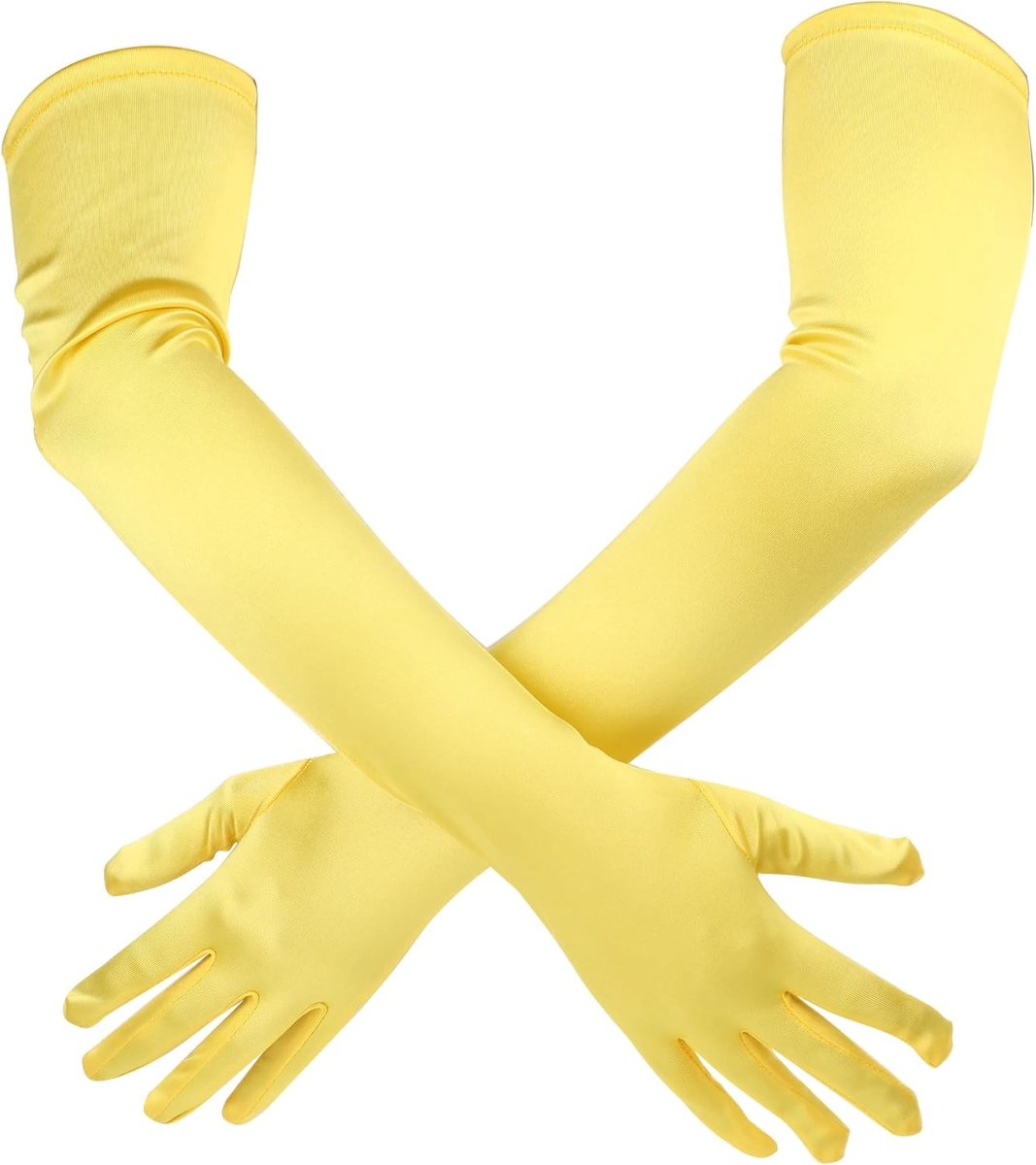 Elegante Lange Satijnen Opera Handschoenen voor Dames - 55 cm - Perfect voor Avondfeesten, Bruiloften en Dansshows