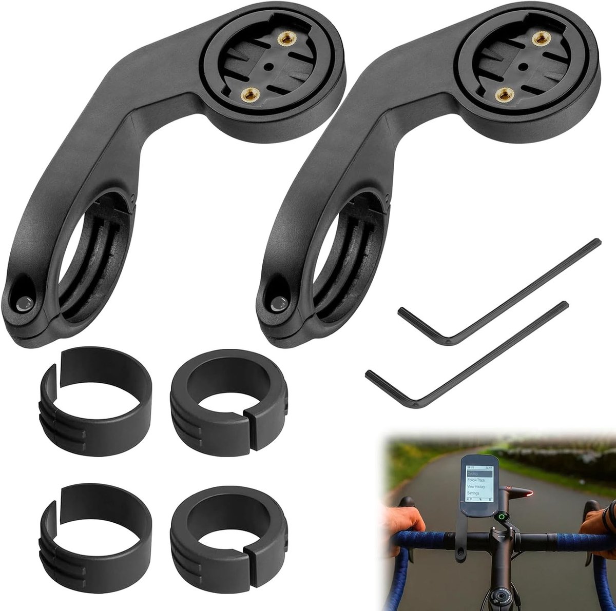 Bicycle Holder Set van 2 Stuks voor Sport GPS en Verlichting - Voor MTB en Racefietsen, Stevige Bevestiging en Eenvoudige Montage