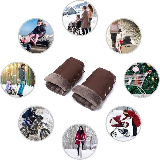Warme Kinderwagen Wanten - Hand Muff - Buiten Activiteiten - Waterdicht Winddicht - 25x16cm - Zwart — afbeelding 2