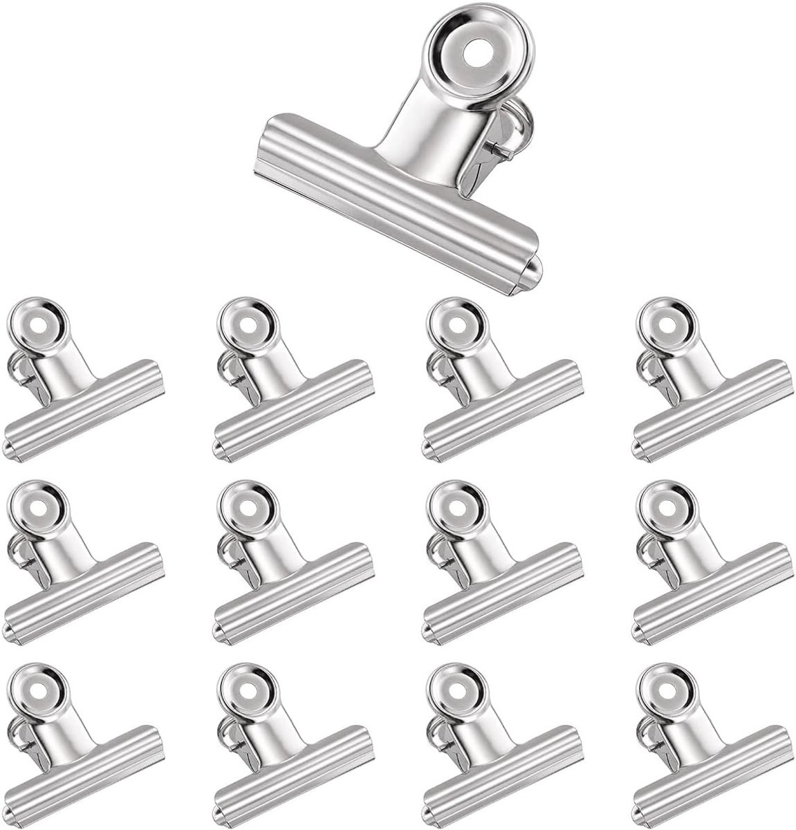 Set van 13 Metalen Veerklemmen - Zilver - 63 mm - Robuuste Klemmen voor Documenten en Foto's