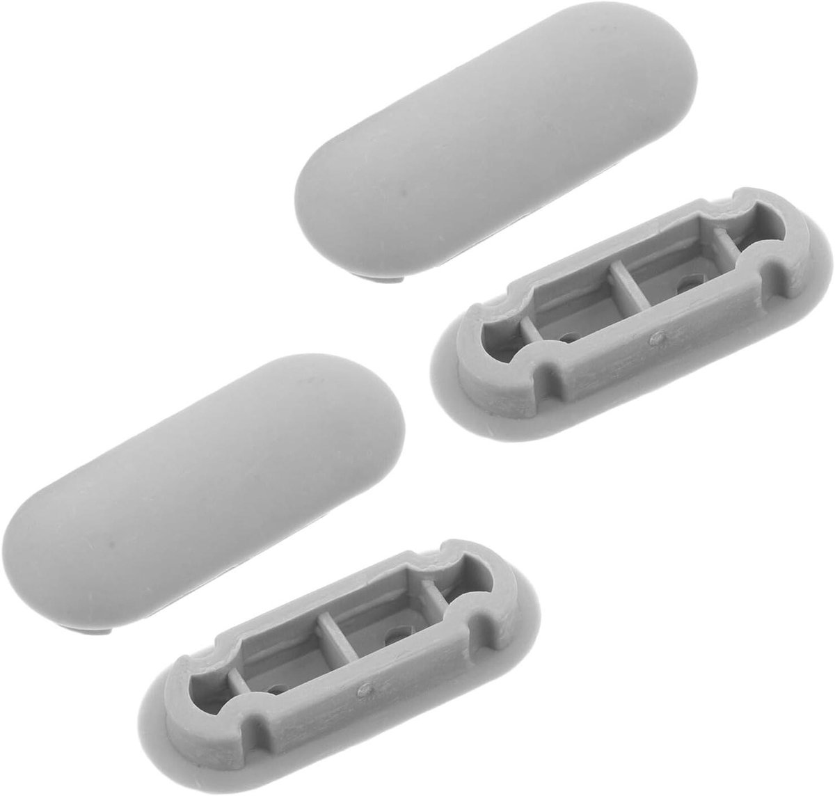 Toiletbril Bumpers - Stootskussens Toiletbril - Badkamer Geluidsdemping - Verhoogde Stabiliteit - 45x18 mm - Grijs