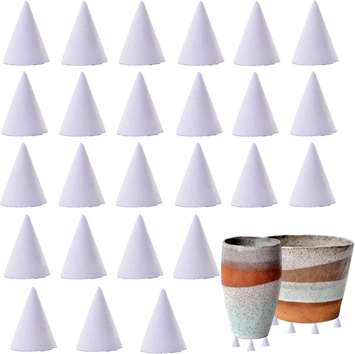 25-delige keramische brandveilige steunspijkers, oven spijkers, herbruikbare brandveilige kussens en aluminiumoxide spijkers (wit) voor diverse toepassingen
