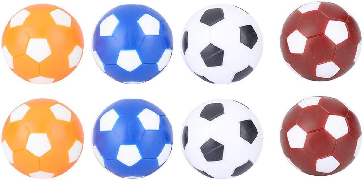Tafelvoetballen - Vervangende ballen - Spelplezier - Duurzaam rubber - 8 stuks 36 mm - Kleurrijk