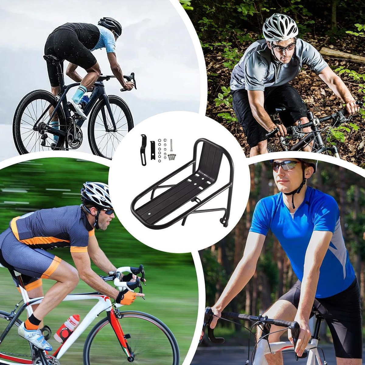 Fietsmand Houder - Bagagedrager Fiets - Fietsen Organiseren - Aluminium Legering - 10 kg Draagvermogen - Meerkleurig
