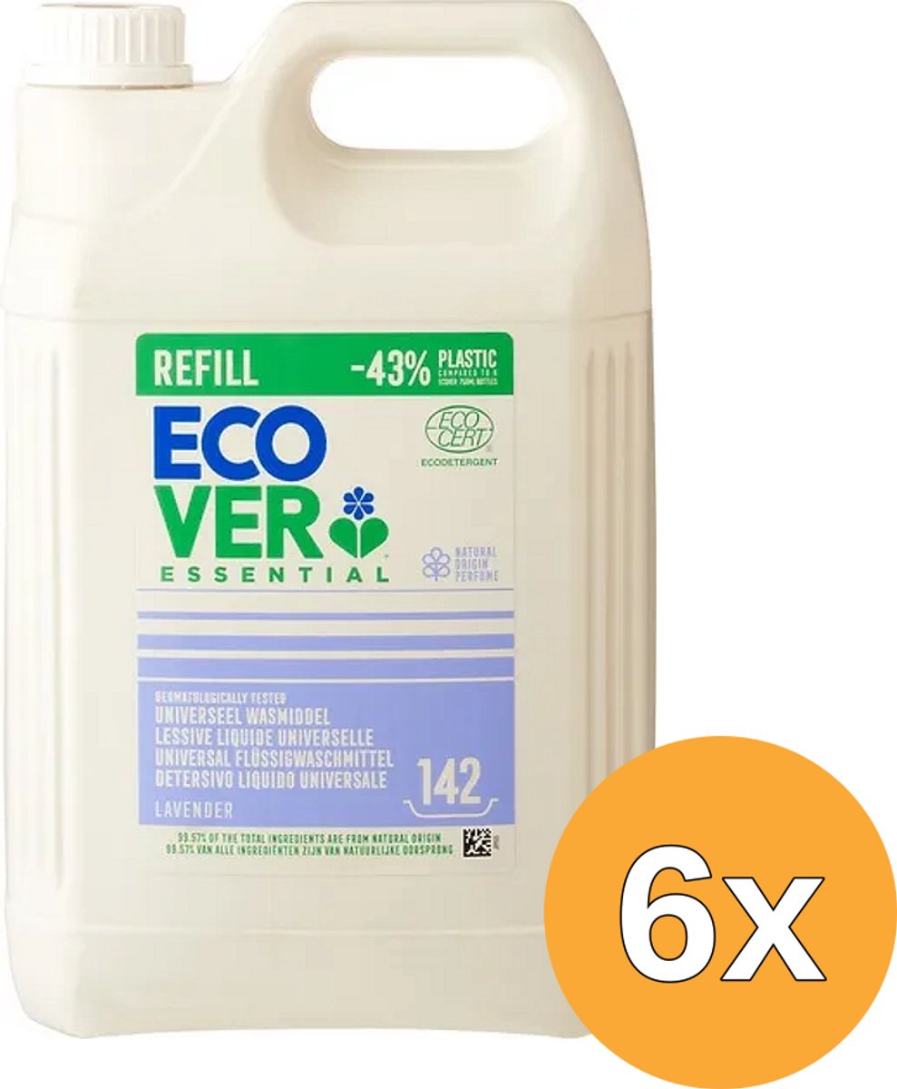 6x Ecover Wasmiddel Essential Uni (5000 ml)