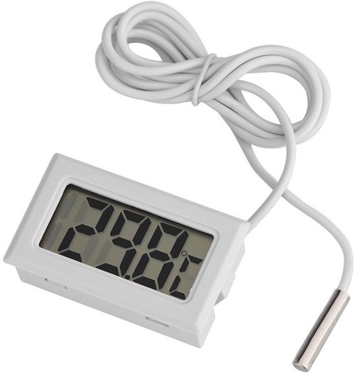 Digitale LCD-thermometer - Temperatuurmeter voor Koelkast - 1,5 M Sensor - Geschikt voor Aquarium - Ideaal voor Binnenshuis en Buitenshuis