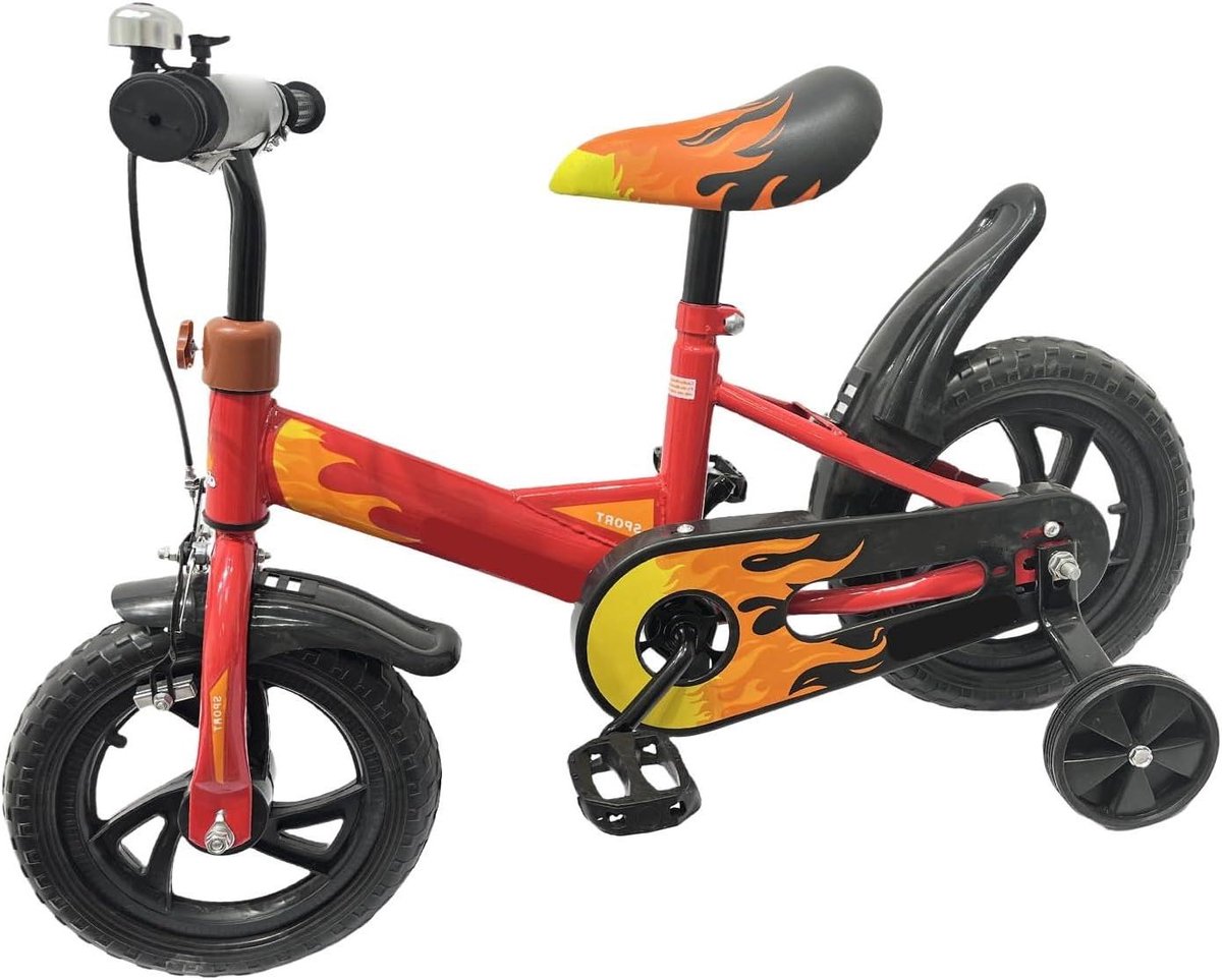 Kinderfiets 12 inch - Peuterfiets Sportfiets - Leren Fietsen - Frame van Koolstofstaal - 12 inch - Rood