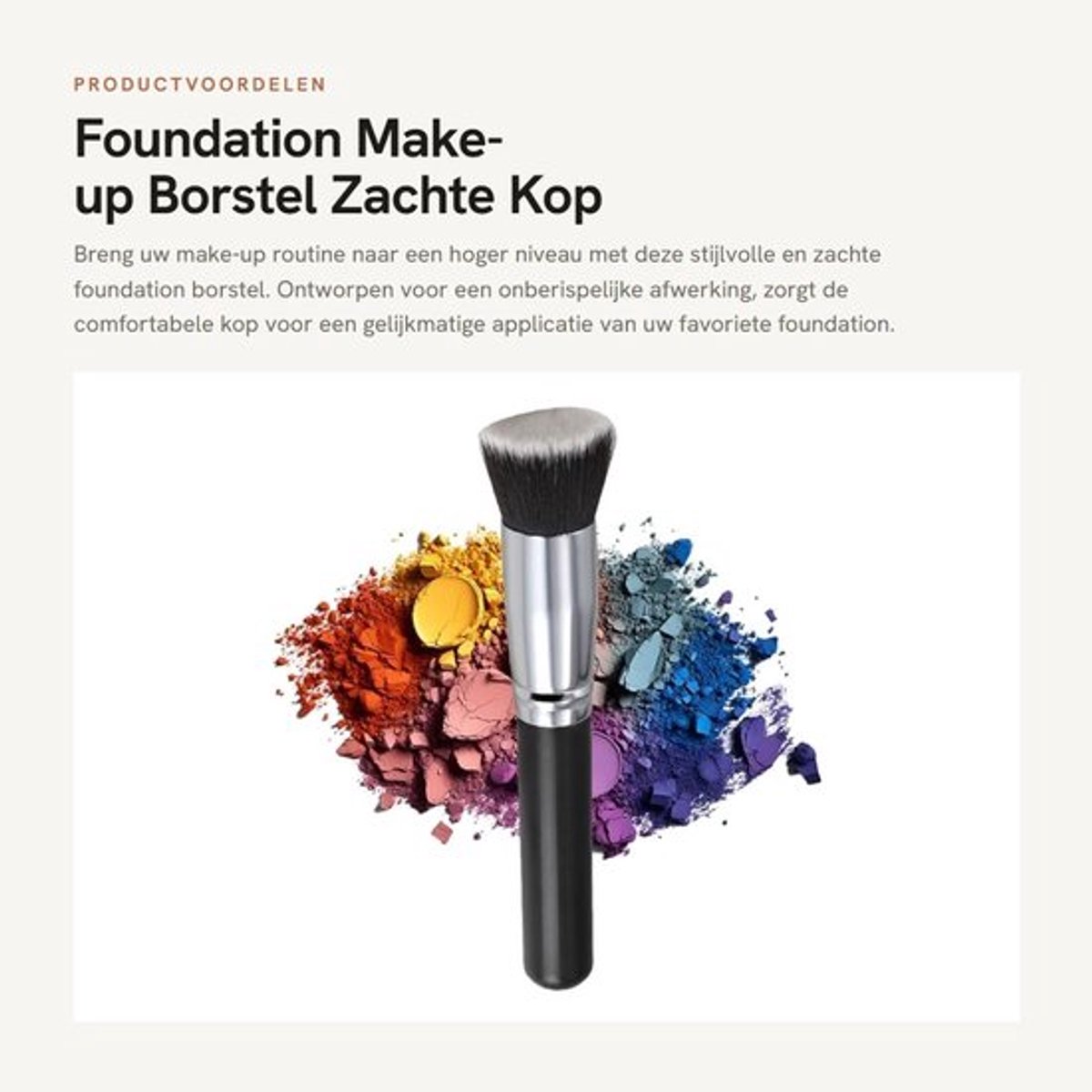 Make-up Borstel - Zachte Kop - Foundation Borstel - Make-up Borstel Set - Professioneel Gebruik - Lichtgewicht - Hoge Dekking - Foundationkwast
