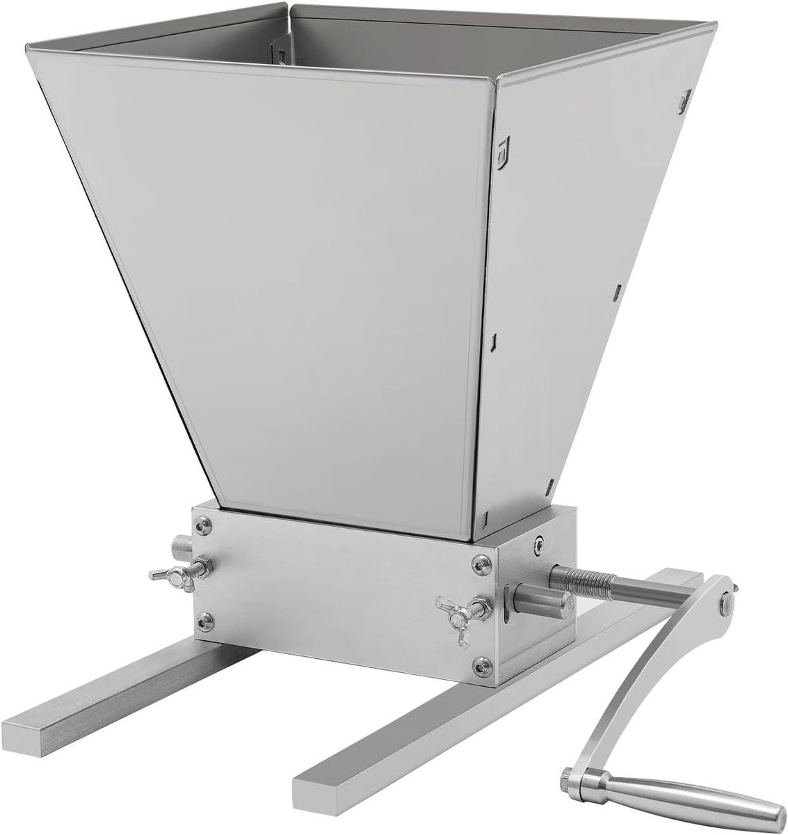 Graanmolen Handmatig - Moutmolen Schrootmolen - Korrels Malen - Verstelbare Rolopening - 4L Inhoud - Zilver
