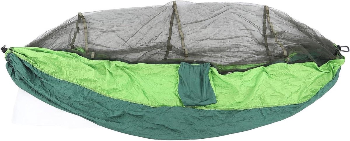 Kampeerhangmat Dubbel - Hangmat Tent - Ontspannen Buiten - Geïntegreerd Muggennet - 320 x 200 cm - Groen