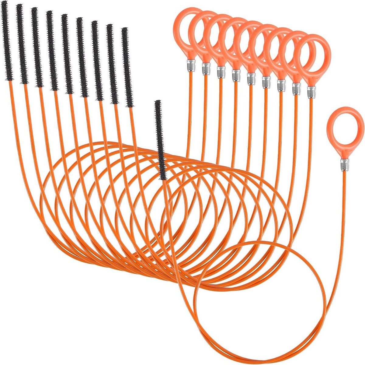 Afvoerslang Ontstopper - Gootsteen Snake - Riool Reinigen - Flexibel Anti-Breuk - 81 cm - Oranje Zwart