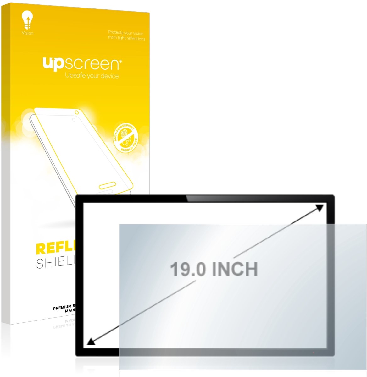 upscreen - Screenprotector voor Touch-Panel PC's met 19 inch-scherm [304 mm x 379 mm, 4:3] - Folie Beschermfolie anti glare matte