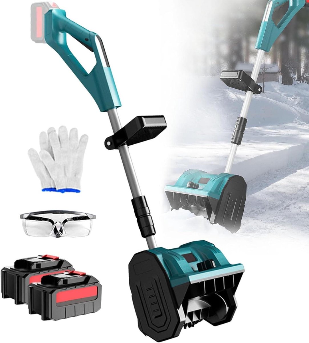Elektrische Sneeuwruimer - Sneeuwblazer Accu - Oprit Schoonmaken - Borstelloze Motor - 30 cm Werkbreedte - Zwart