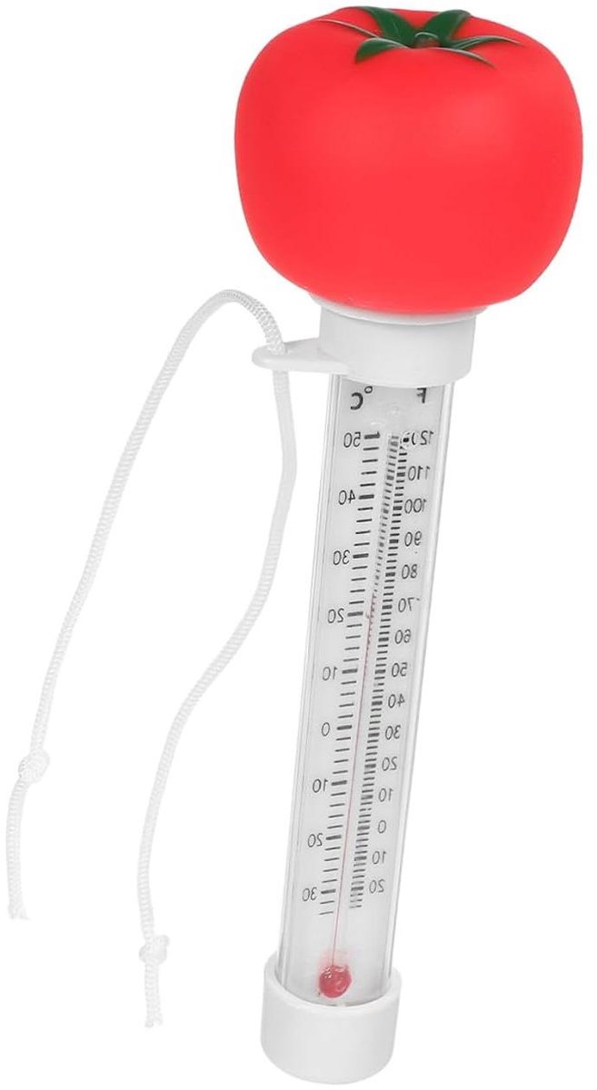 Zwembad Thermometer - Waterthermometer Drijvend - Watertemperatuur Meten - Drijvend Tomaat Ontwerp - 19 cm - Multi