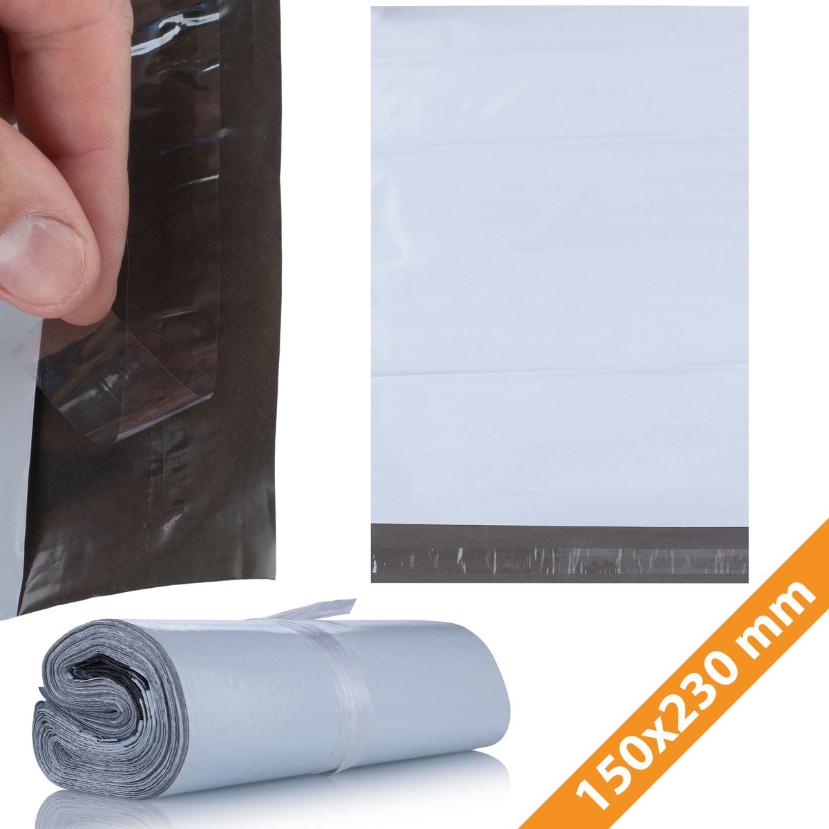 Rosfix Verzendzak Koeriersenvelop - Wit, 150x230 mm - LDPE 50µ Zelfklevend 100 St