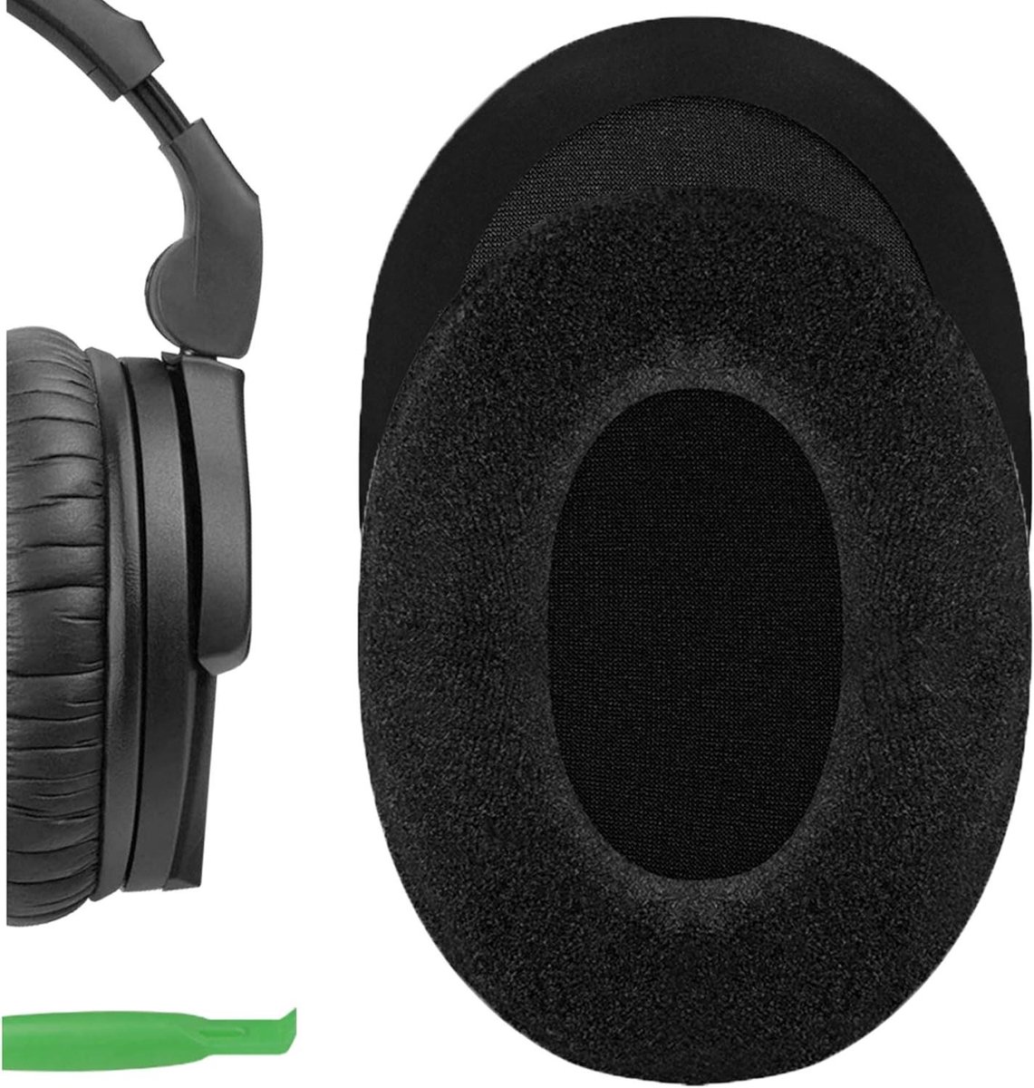 Vervangende Oorkussens - Oorschelpen Hoesjes - Hoofdtelefoon Reparatie - Traagschuim Velours - 10 x 8 x 2.5 cm - Zwart