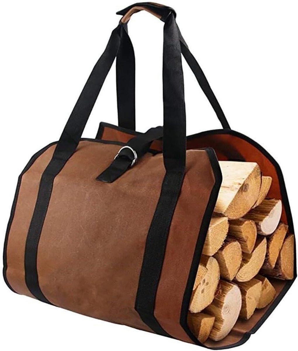 Draagtas voor brandhout - Log carrier tas - Open haard vullen - Zwaar canvas materiaal - 99 x 48 cm