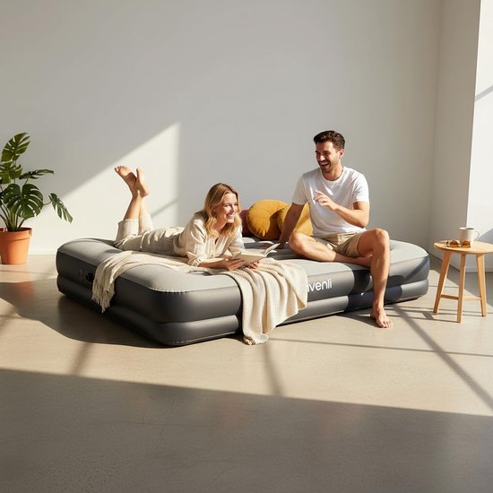 Tweepersoons Luchtbed Zelfopblaasbaar met Elektrische Pomp en Hoog Comfort van Merkloos — afbeelding 5