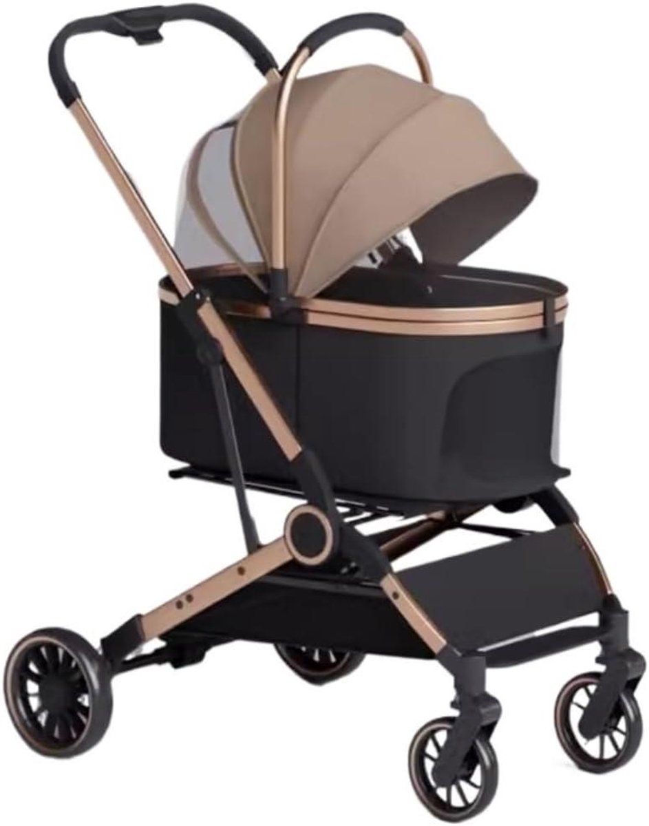 Huisdier Kinderwagen - Hondenbuggy Kattenwagen - Reizen met Huisdier - Opvouwbaar 3-in-1 Ontwerp - Tot 25 kg - Grijs