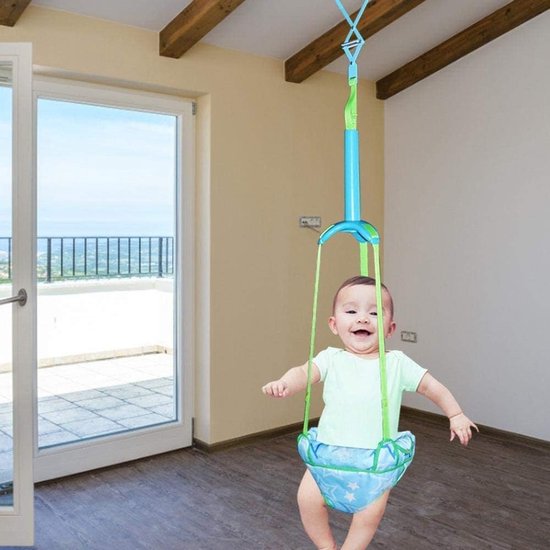 Baby Deur Jumper - Baby Bouncer - Motoriek Ontwikkelen - Verstelbare Banden - Tot 15 kg - Blauw — afbeelding 2