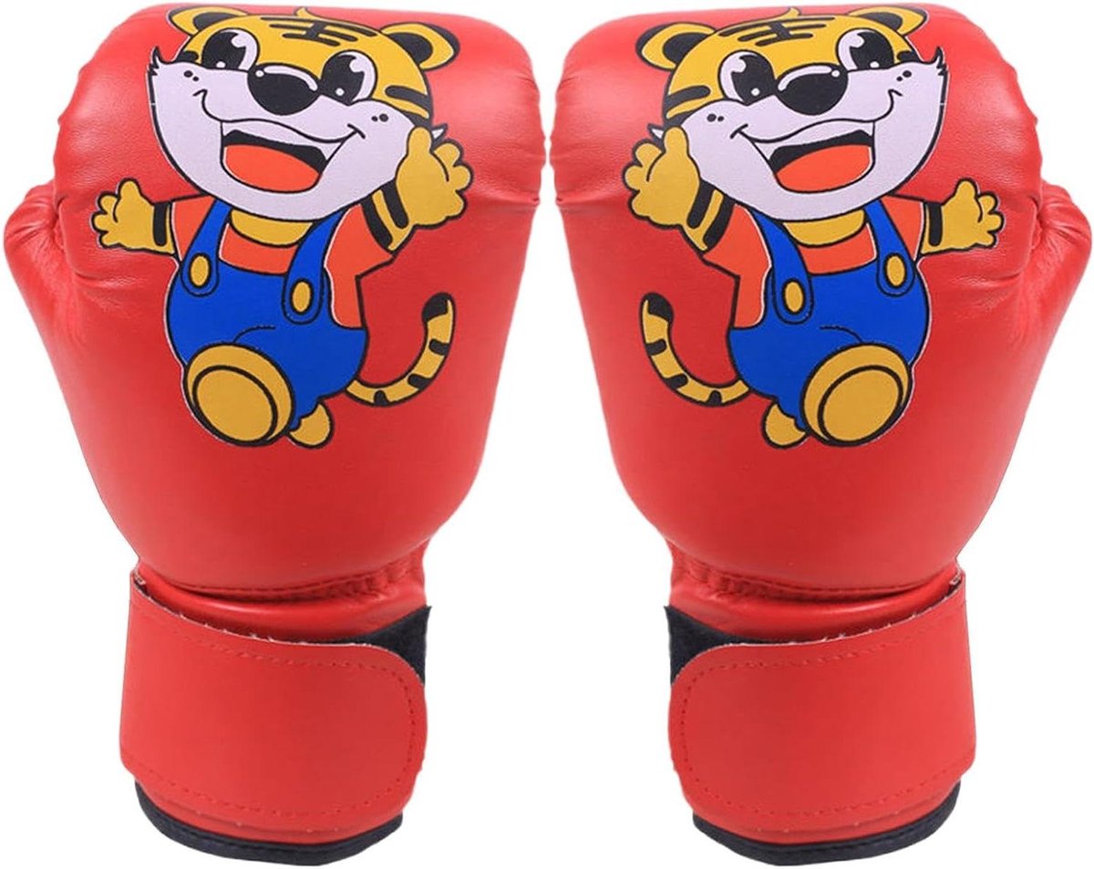 Bokshandschoenen Kinderen - Trainingshandschoenen Boksen - Sport Training - Ademend PU Leer - 3-12 Jaar - Rood