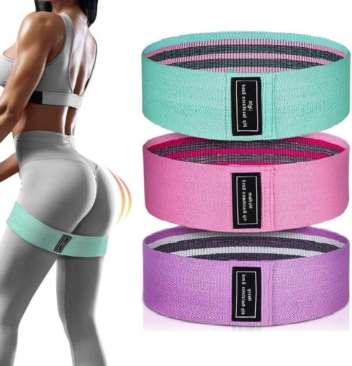 Weerstandsbanden Set - Fitness Banden - Thuis Fitness - 3 Weerstandsniveaus - 3 Sets - Roze