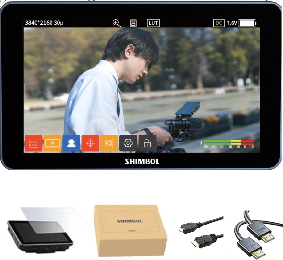 Professionele 5.5" Camera Monitor met HDR, 1200Nit Helderheid en 4K HDMI In/Uit, Volledig Touchscreen en 3D LUT Functie