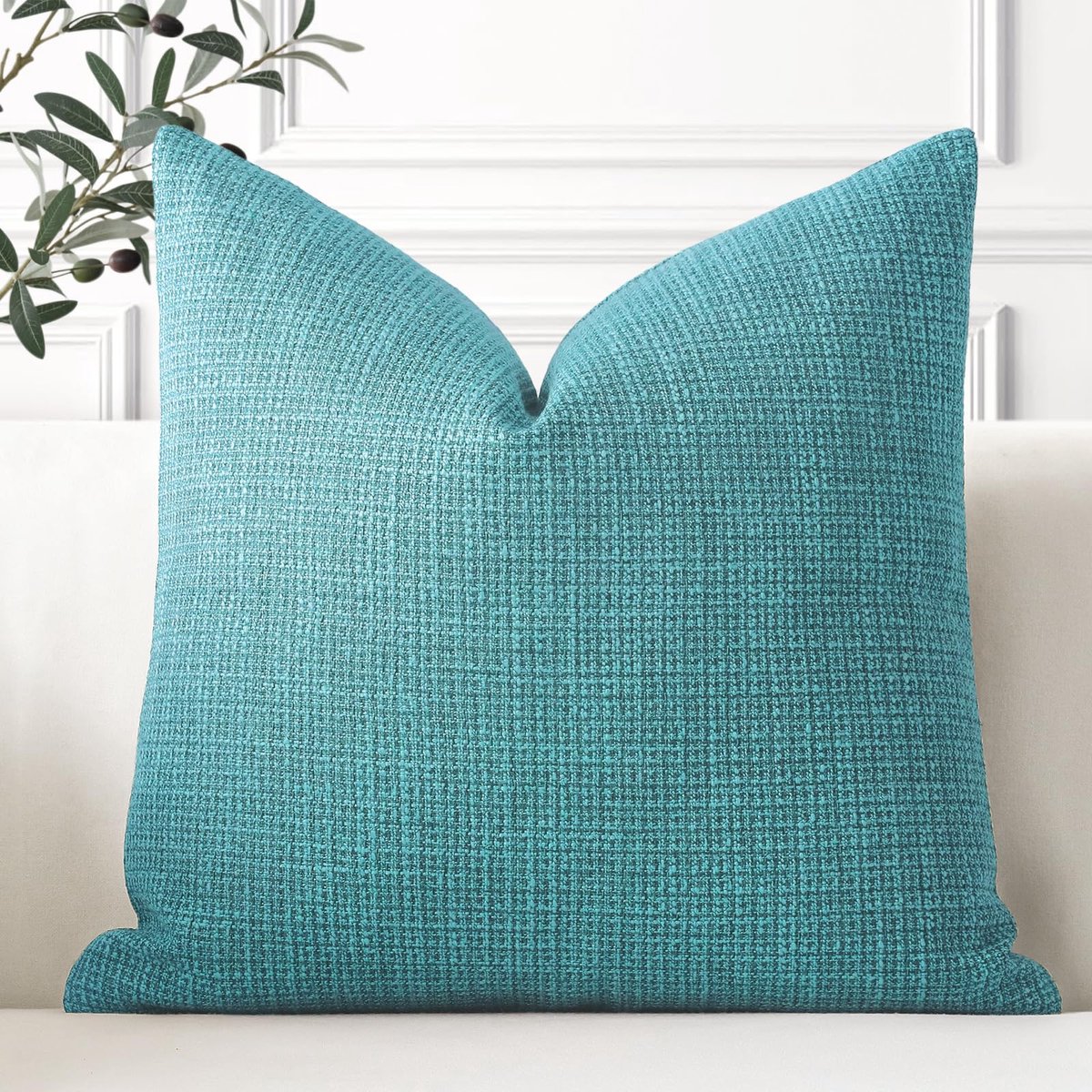 Set van 1 Kussenhoes Eenkleurig 45x45 cm Leinen Modern voor Woondecoratie