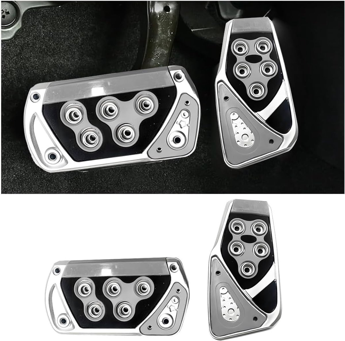 2 Stuks Auto Pedal Pad Covers, Antislip Versnellingspedaal en Rempedaal, Universele Ondersteuning voor Auto's