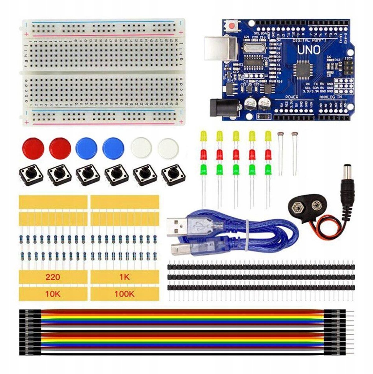Image of Rosfix Startset ACS S Set - Starterkit voor Beginners - CH340 Bord, 400-Punten Breadboard, LED - Geschikt voor Arduino