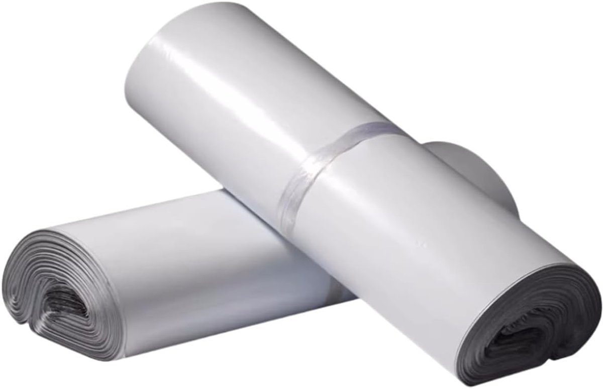 Verzendzakken - Wit - 15 x 25 cm - Waterdichte Polybag met Zelfklevende Sluiting - Voor Kleding en Accessoires