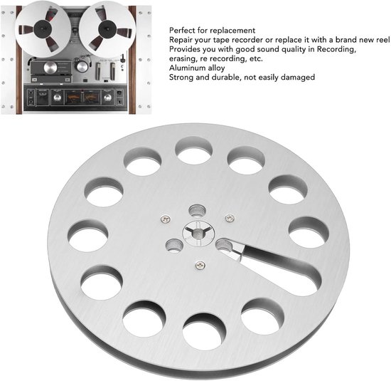 Lege Haspel - Tape Spoel - Muziek Opnemen - 11 Gaten Ontwerp - 7 Inch - Zilver — afbeelding 2